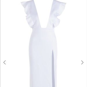 BRAND NEW RUFFLE PLUNGE SPLIT LEG MAXI DRESS SIZE XL